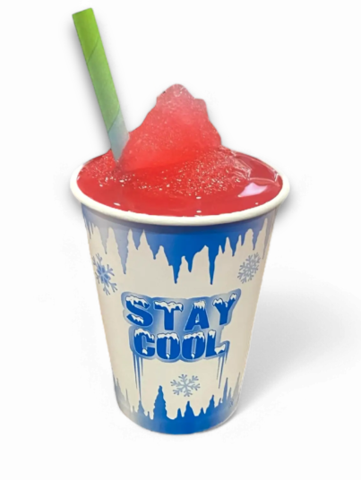Berry Blast slushie made from Fruchilla 99% juice concentrate – vibrant natural berry colour