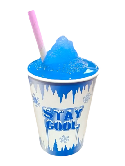 Rich blueberry slushie made with Fruchilla 99% juice concentrate – deep purple-blue hue