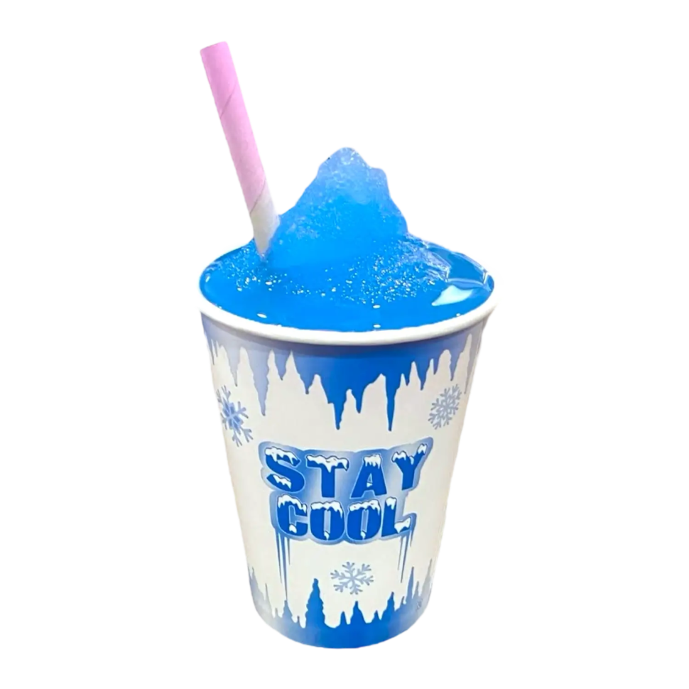 Rich blueberry slushie made with Fruchilla 99% juice concentrate – deep purple-blue hue