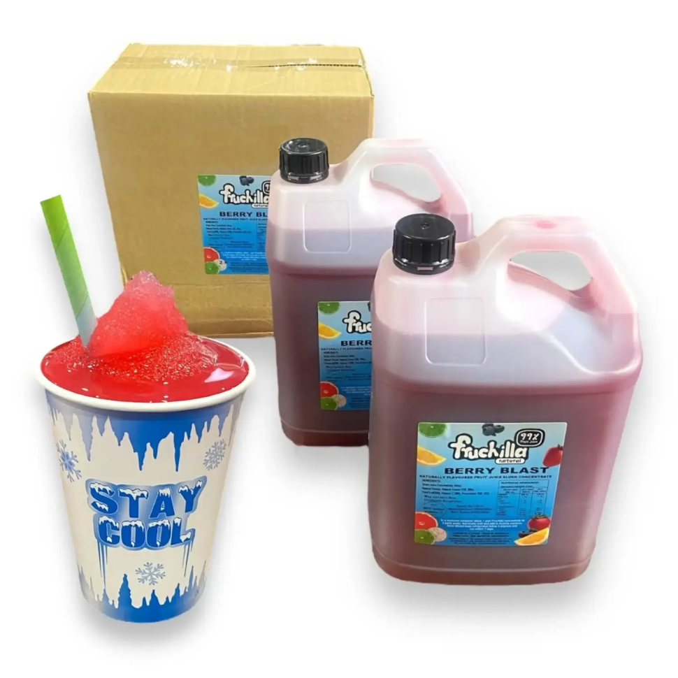 Fruchilla Natural Berry Blast 10L – 99% Fruit Juice Slushie Syrup Concentrate – 2x5L Bottles
