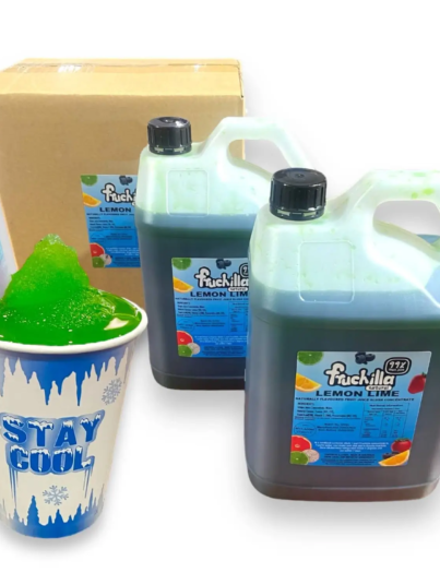 Fruchilla Lemon Lime slushie syrup – 99% fruit juice concentrate – 10L pack with 2x5L bottles