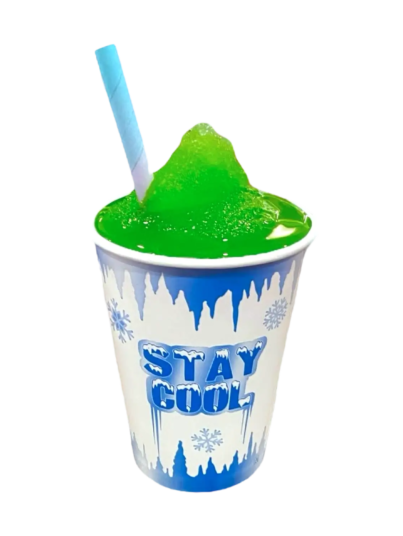 Refreshing lemon lime slushie made with Fruchilla 99% juice concentrate – bright citrus colour