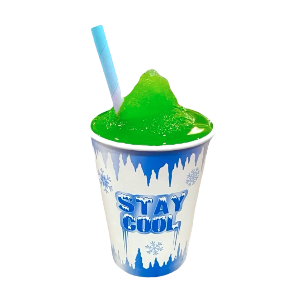 Refreshing lemon lime slushie made with Fruchilla 99% juice concentrate – bright citrus colour