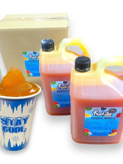 Fruchilla Orange Mango slushie syrup – 99% fruit juice concentrate – 10L pack with 2x5L bottles