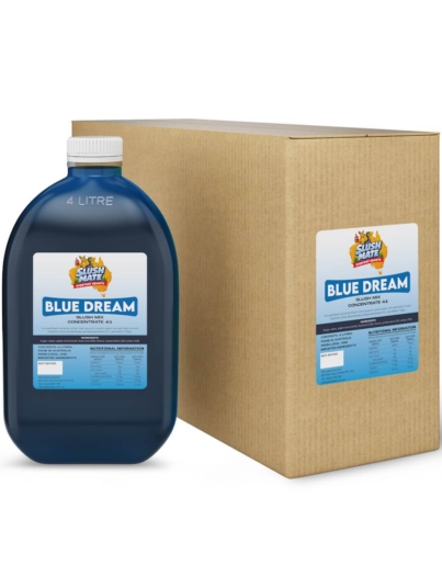 Slush Mate Everyday Granita Blue Dream 4L syrup bottle and carton