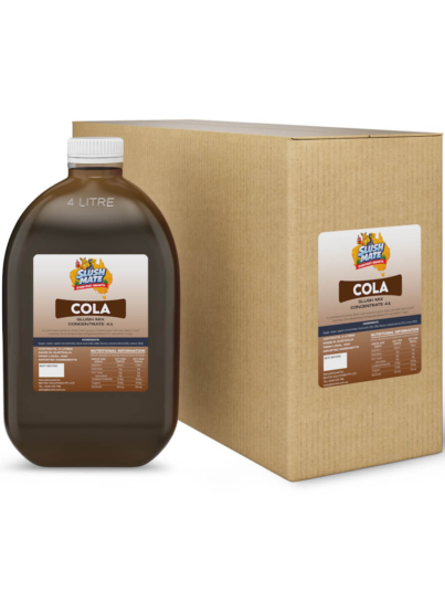 Slush Mate Everyday Granita Cola 4L syrup bottle and carton