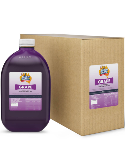 Slush Mate Everyday Granita Grape 4L syrup bottle and carton