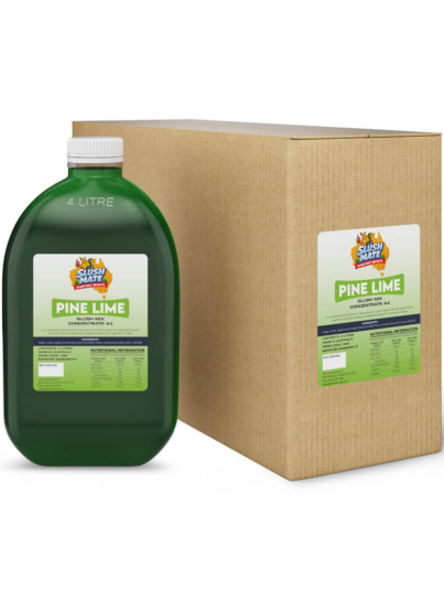 Slush Mate Everyday Granita Pine Lime 4L syrup bottle and carton