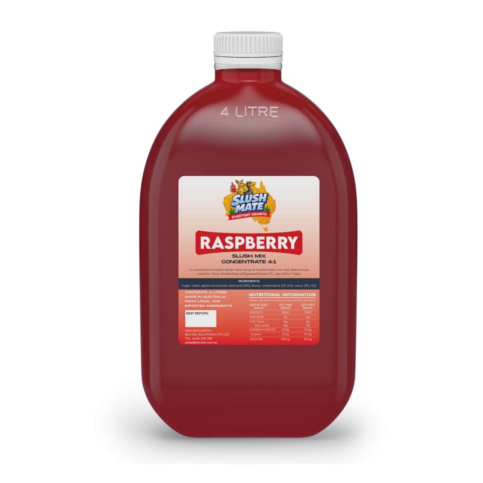 Slush Mate Everyday Granita – Raspberry 4L value syrup (4:1 mix ratio)