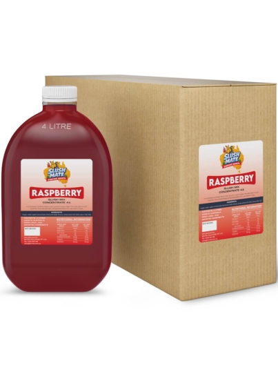 Slush Mate Everyday Granita Raspberry 4L syrup bottle and carton