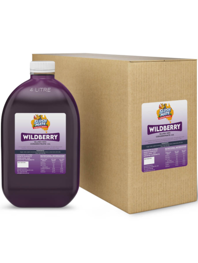 Slush Mate Everyday Granita Wildberry 4L syrup bottle and carton