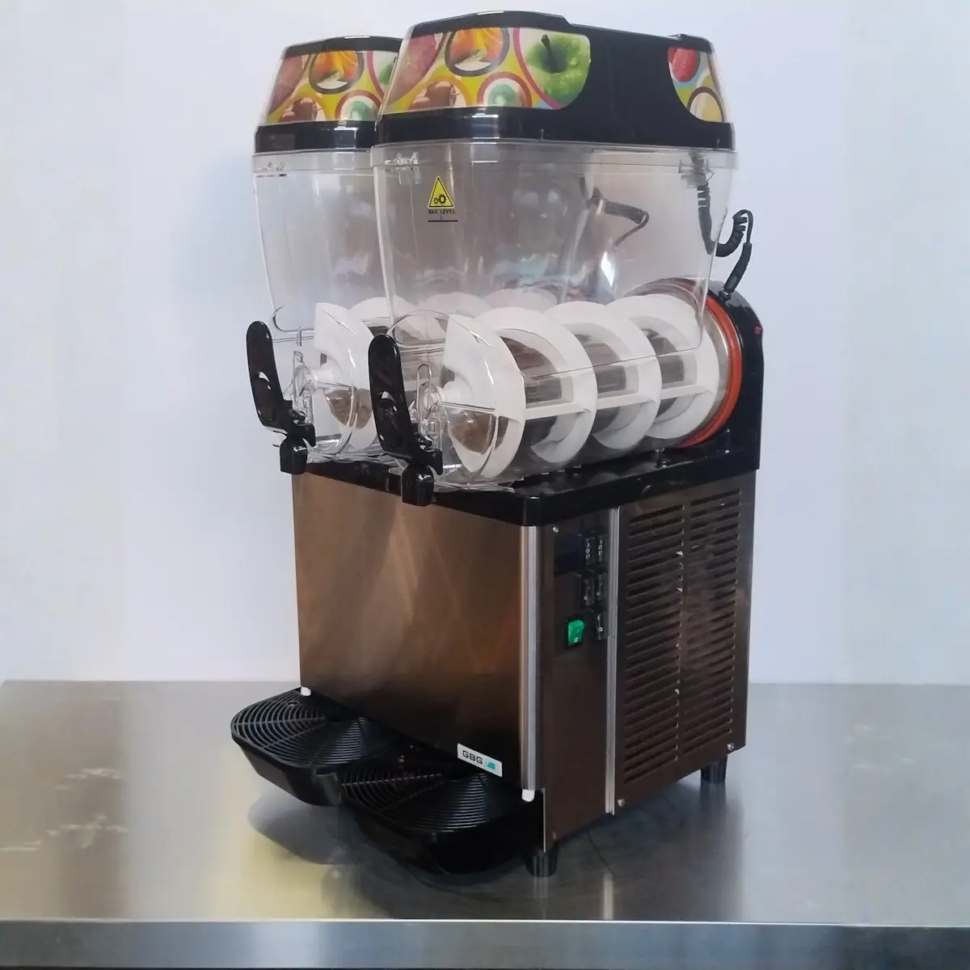 GBG Granitime GT2FF PP twin bowl slush machine front-right angle