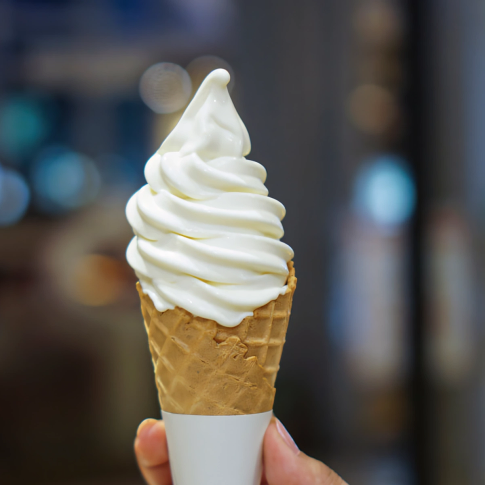 Mild milk soft serve cone made with D303 Goldenfarm Essentials powder – Slush WA Perth
