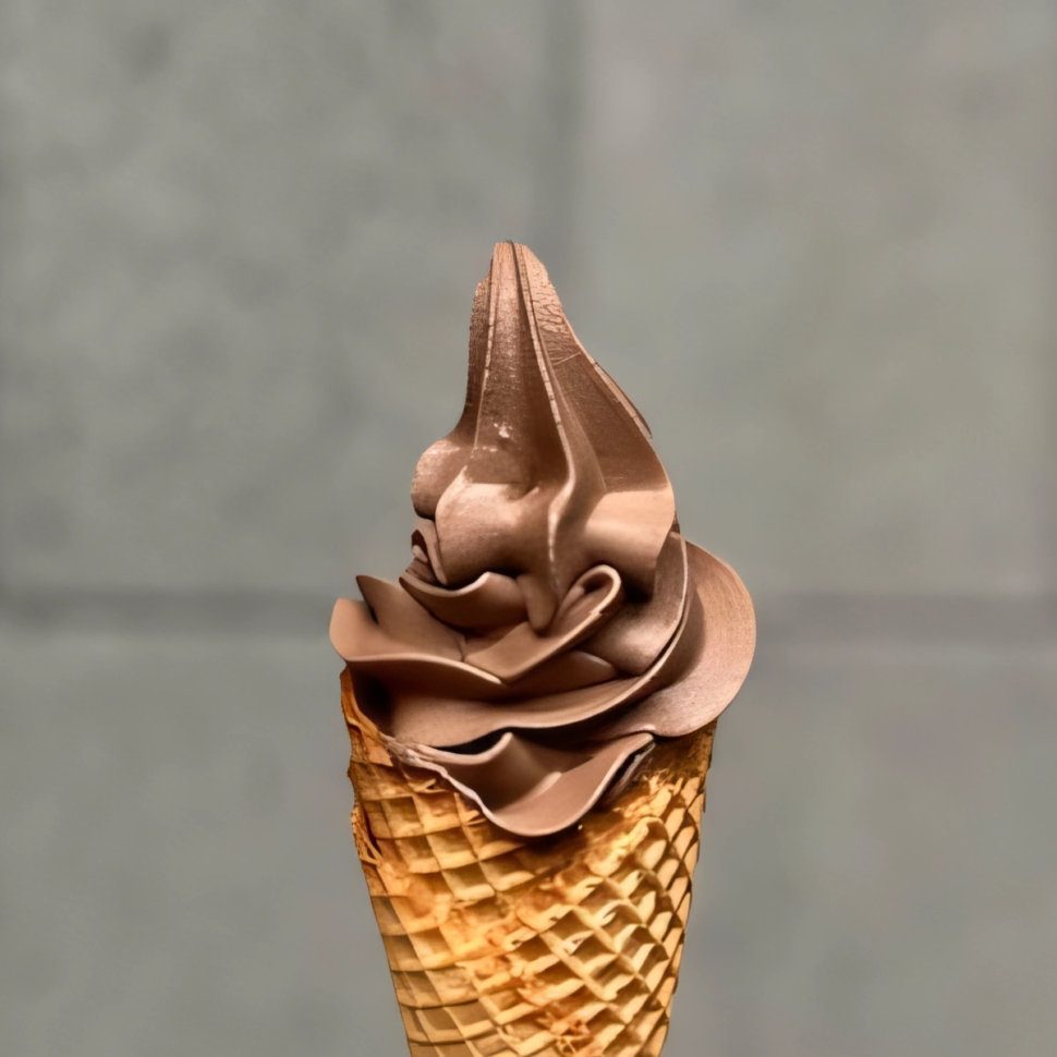 Chocolate soft serve cone made with D324 powder – Slush WA Perth