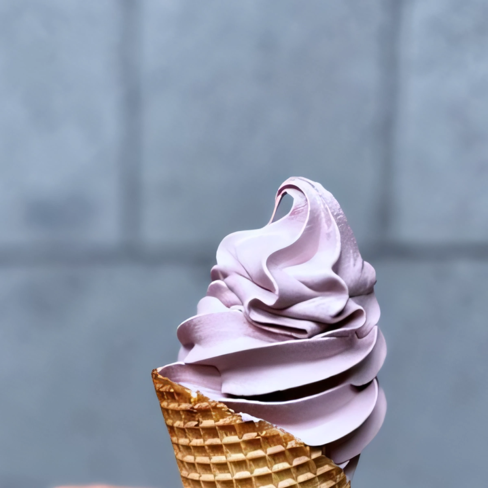 Blueberry soft serve cone made with D367 powder – Slush WA Perth